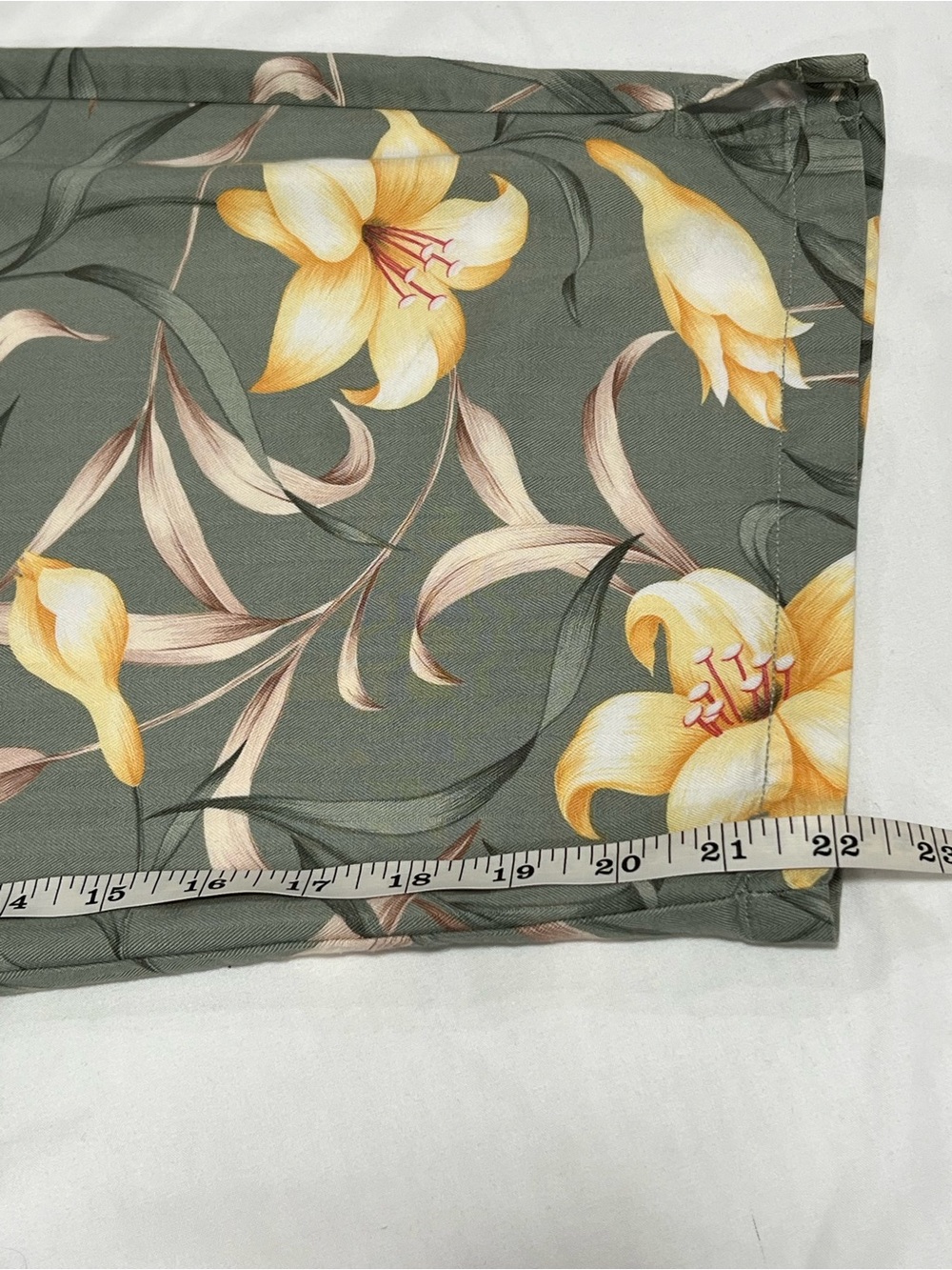 Jaclyn Smith Sport Floral Drawstring Pants Sage Green Lily Print Size XL - Picture 9 of 16